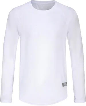 Men's Long Sleeve Pullover Quick Dry UPF 50  UV Swim Sun Shirt Running Fishing Workout Tee Outdoor Training Tops