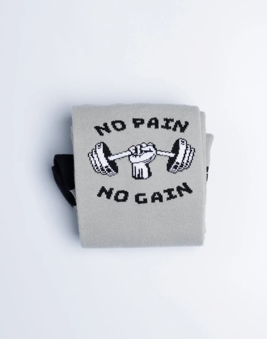 Men's No Pain No Gain Gym Crew Socks