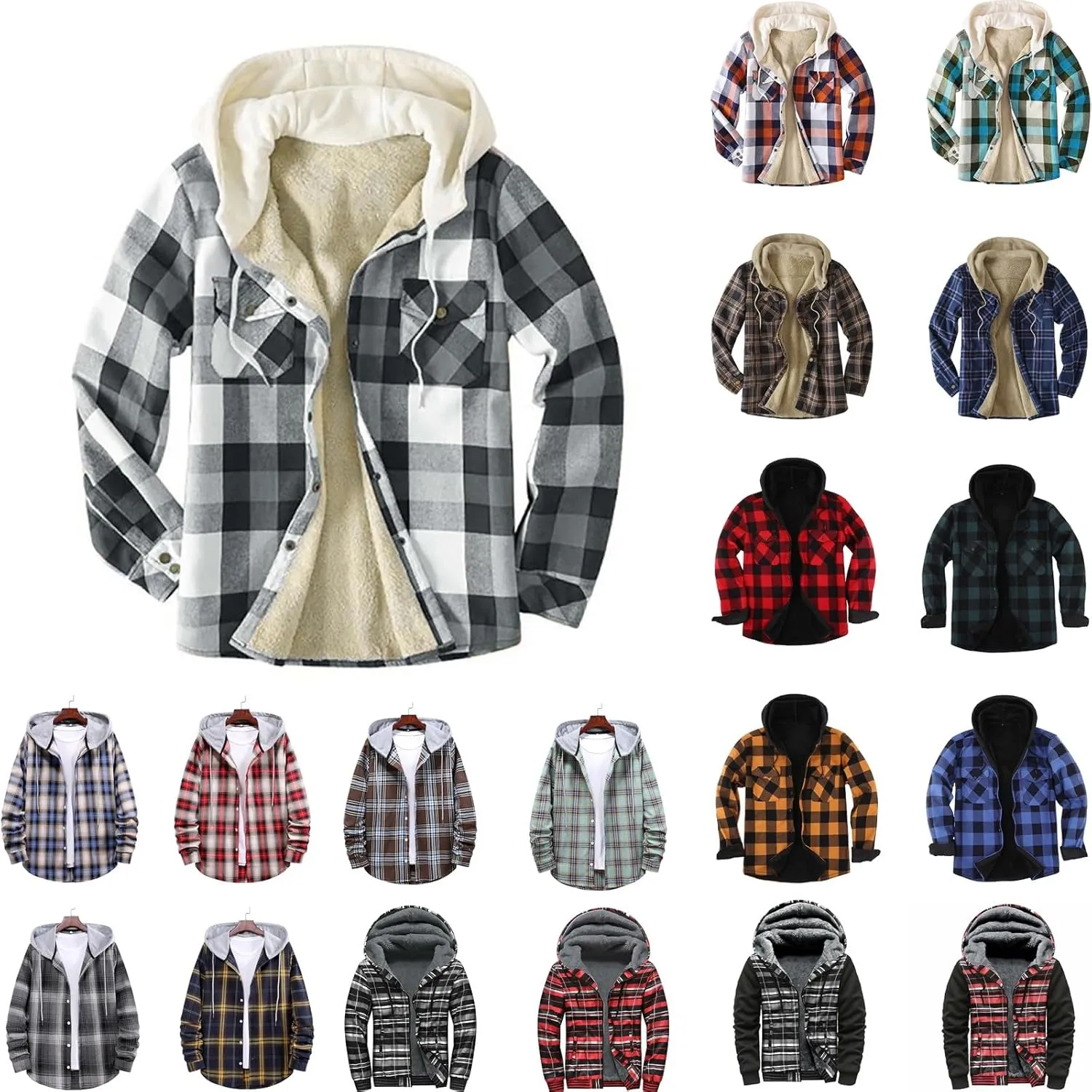 Men's Outerwear Jackets & Coats Fleece Hoodie Men Mens Fleece Lined Jacket Gift Ideas, for Men Who Have Everything Man Gifts for Christmas Dads christmas of gifts Men christmas of gifts