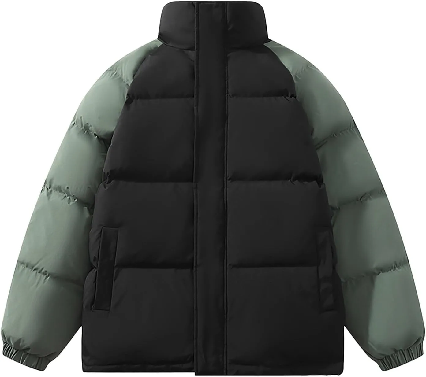 Men's Oversized Puffer Jacket Winter Warm Down Jacket Trendy Color Block Down Jacket Parka Puffy Jacket Outerwear