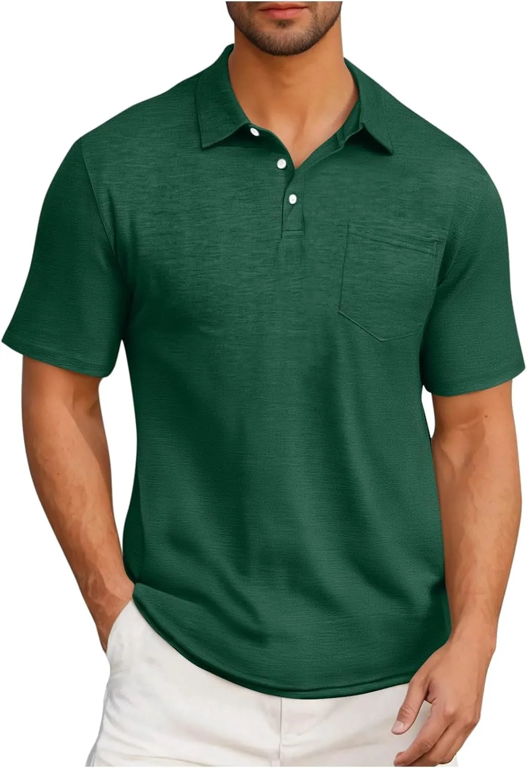 Mens Pique Polo Shirts Quick Dry Short Sleeve Golf T Shirt Summer Casual Thin Moisture Wicking Workout Athletic Tops