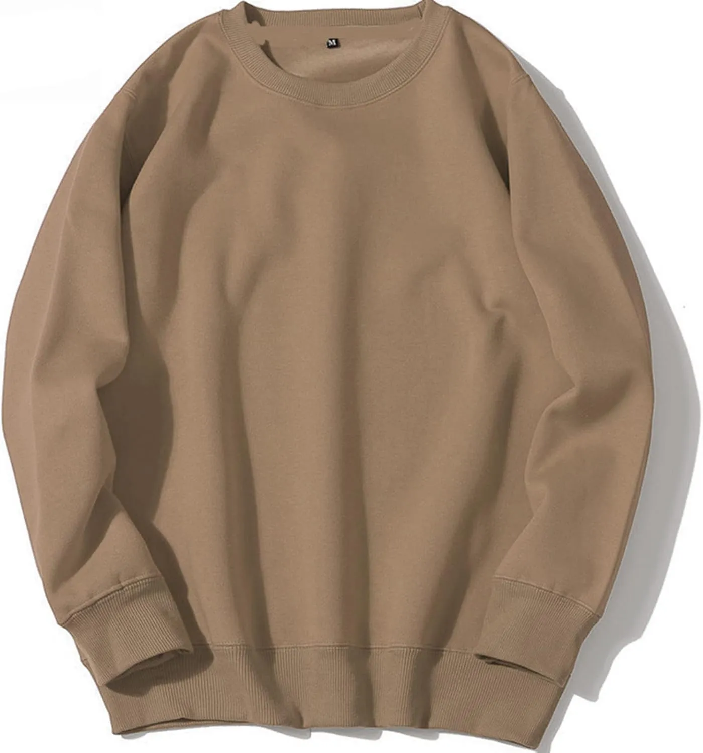 Men's Plain Pullover Sweatshirt Top Casual Crewneck Long sleeve Solid Color Lightweight Unisex Basic Leisure Jumper