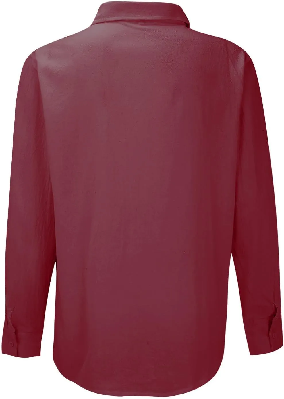 Mens Plus Size Cotton Linen Shirt with 2 Big Pockets Combat Outdoor Traveling Tops Long Sleeve Light Casual Versatile Shirts