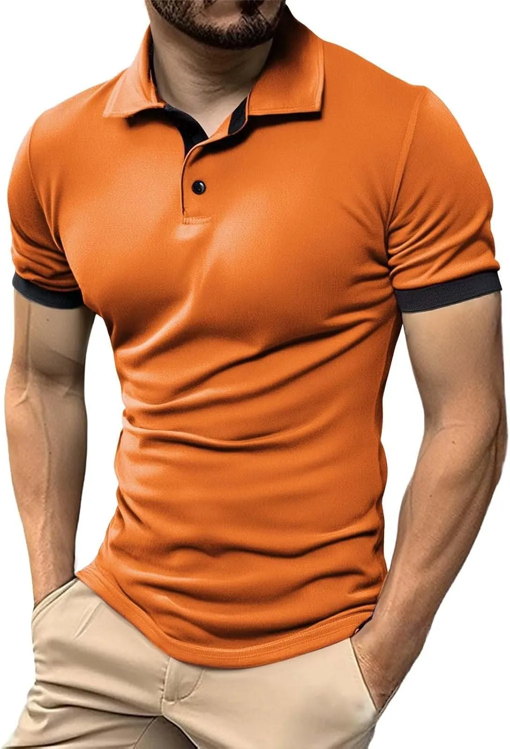 Mens Polo Shirts Breathable Quick Dry Short Sleeve Golf T Shirt Classic Summer Performance Moisture Wicking Gym Tees
