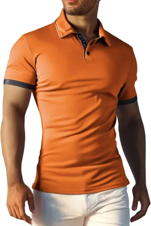 Mens Polo Shirts Breathable Quick Dry Short Sleeve Golf T Shirt Classic Summer Performance Moisture Wicking Gym Tees