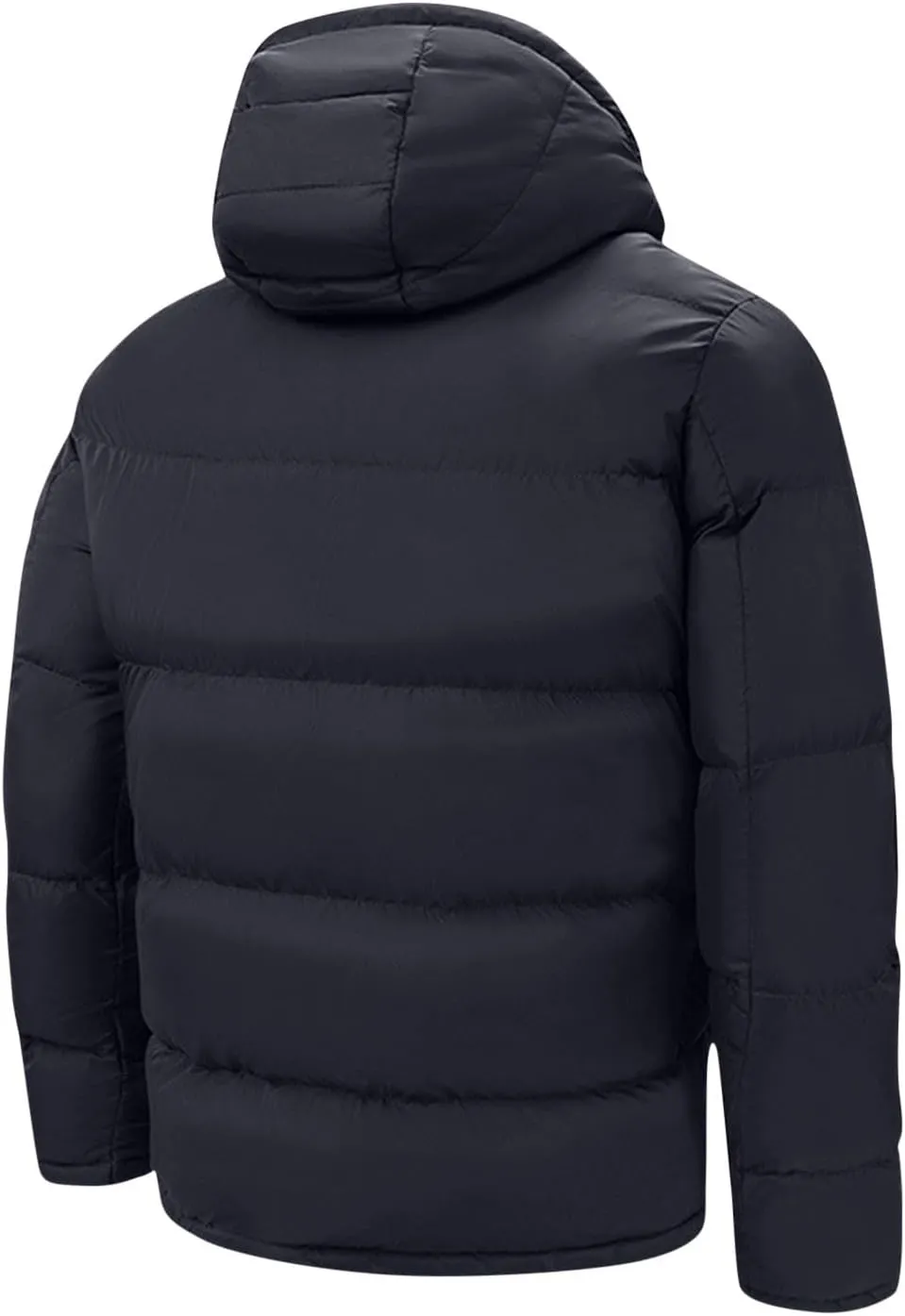 Mens Puffer Jacket with Hood Winter Thermal Puffy Jacket Lightweight Windproof Water Resistant Down Coat Outerwear