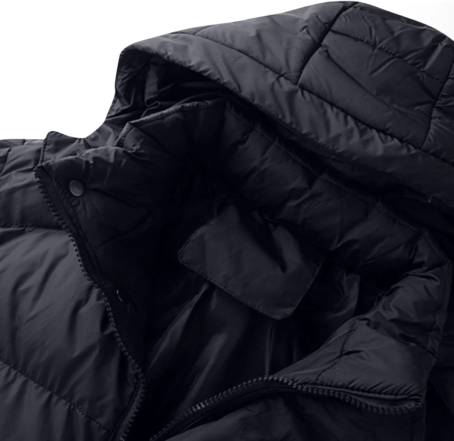 Mens Puffer Jacket with Hood Winter Thermal Puffy Jacket Lightweight Windproof Water Resistant Down Coat Outerwear