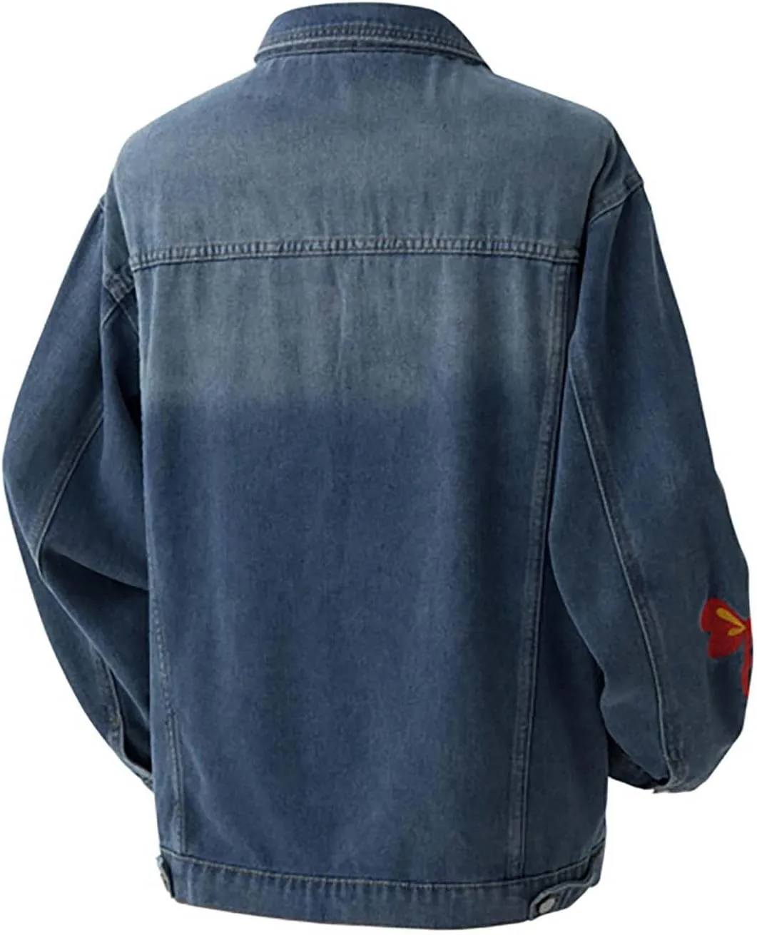 Mens Rugged Distressed Denim Jackets Regular Fit Long Sleeve Cowboys Jean Jackets Button Down Ripped Trucker Outwear