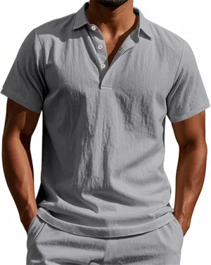 Mens Shirts Casual Stylish Cotton Linen Short Sleeve Summer Beach T Shirt Big and Tall Fashion Dry Fit Button Down Tshirts