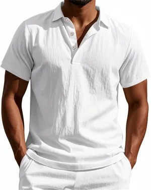 Mens Shirts Casual Stylish Cotton Linen Short Sleeve Summer Beach T Shirt Big and Tall Fashion Dry Fit Button Down Tshirts