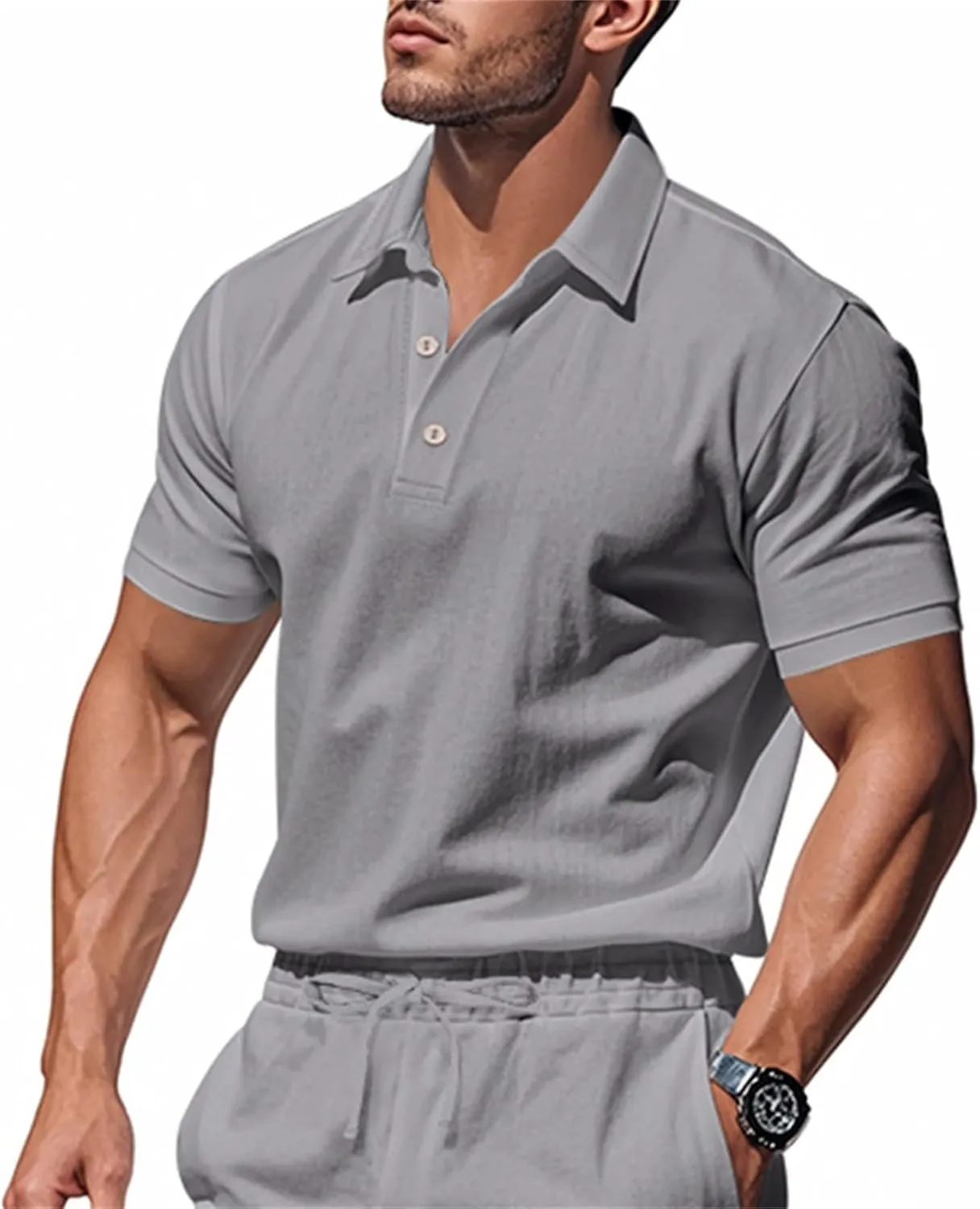 Mens Shirts Casual Stylish Cotton Linen Short Sleeve Summer Beach T Shirt Big and Tall Fashion Dry Fit Button Down Tshirts