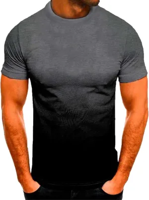 Men's Shirts Crewneck Summer Short Sleeve Beach Shirt Causal Gradient Color Graphic Tee Shirts Fashion Clothes