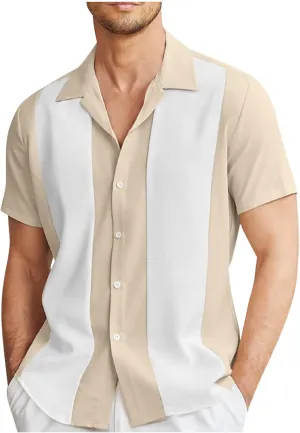Men's Shirts Designer Spring Summer Casual Cotton Linen Solid Color Short Sleeve Shirts Loose Casual Stylish, M-4XL