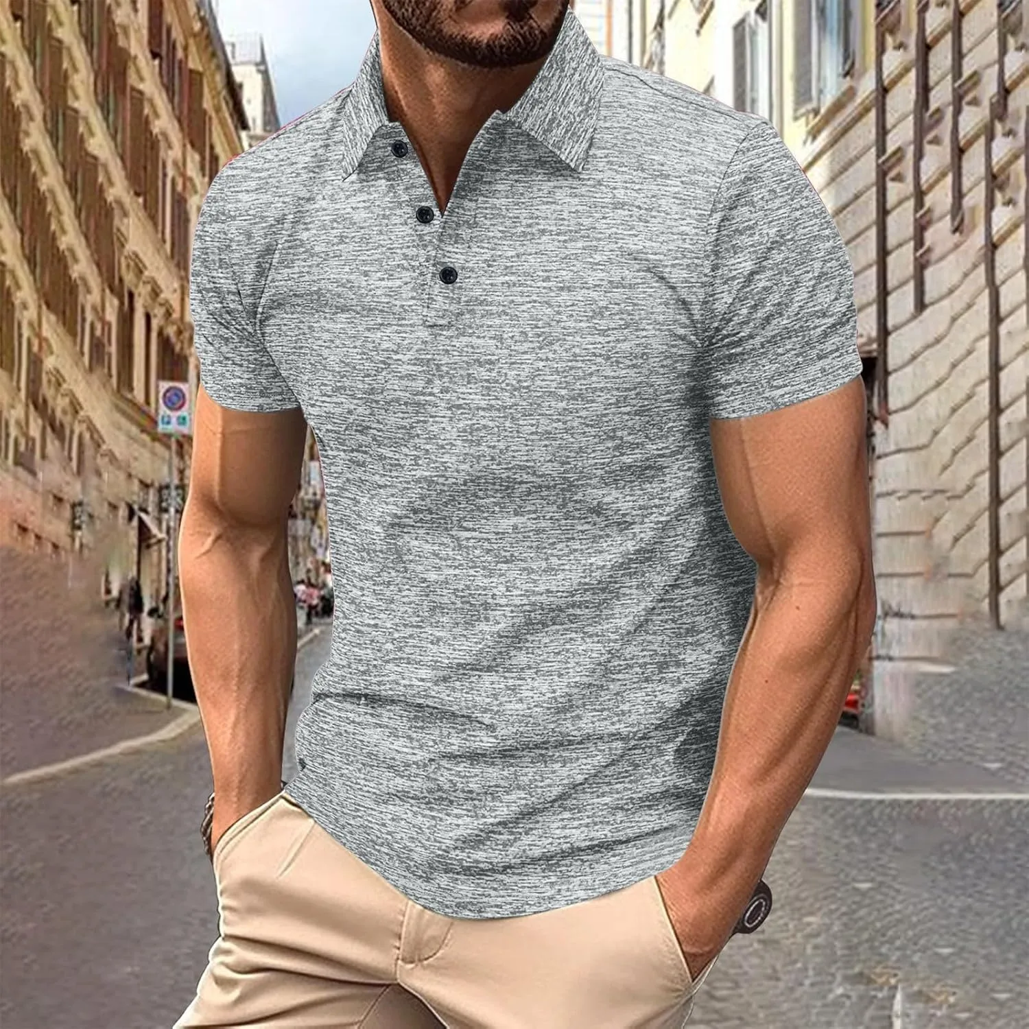 Men's Shirts Short Sleeve Lightweight Classic Fit Casual Work Golf Collared T Shirt Summer Beach Vacation Tee Tops