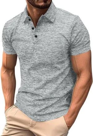 Men's Shirts Short Sleeve Lightweight Classic Fit Casual Work Golf Collared T Shirt Summer Beach Vacation Tee Tops