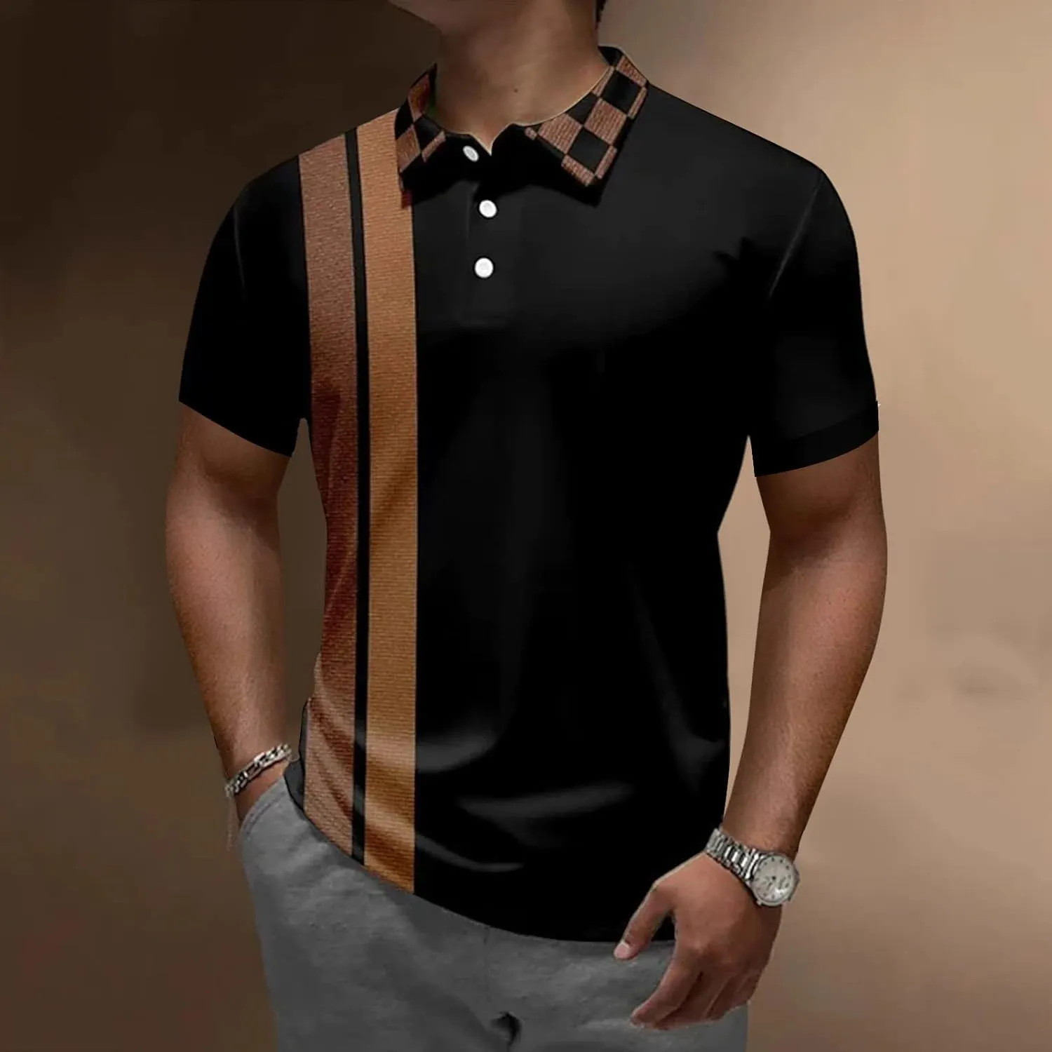 Men's Shirts Short Sleeve O Neck Printed Lightweight Regular Fit Workout Tees True Comfort Fashion Tops