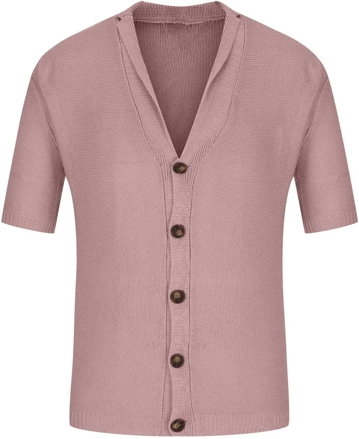 Men's Short Sleeve Cardigan Sweater Button Down Summer Beach Shirts Casual Open Front Coats Tops