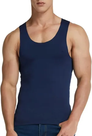 Men's Silk Tank Tops Breathable Quick Dry Sleeveless Muscle Cut Off Shirt Casual Moisture Wicking Athletic Sweat Shirts