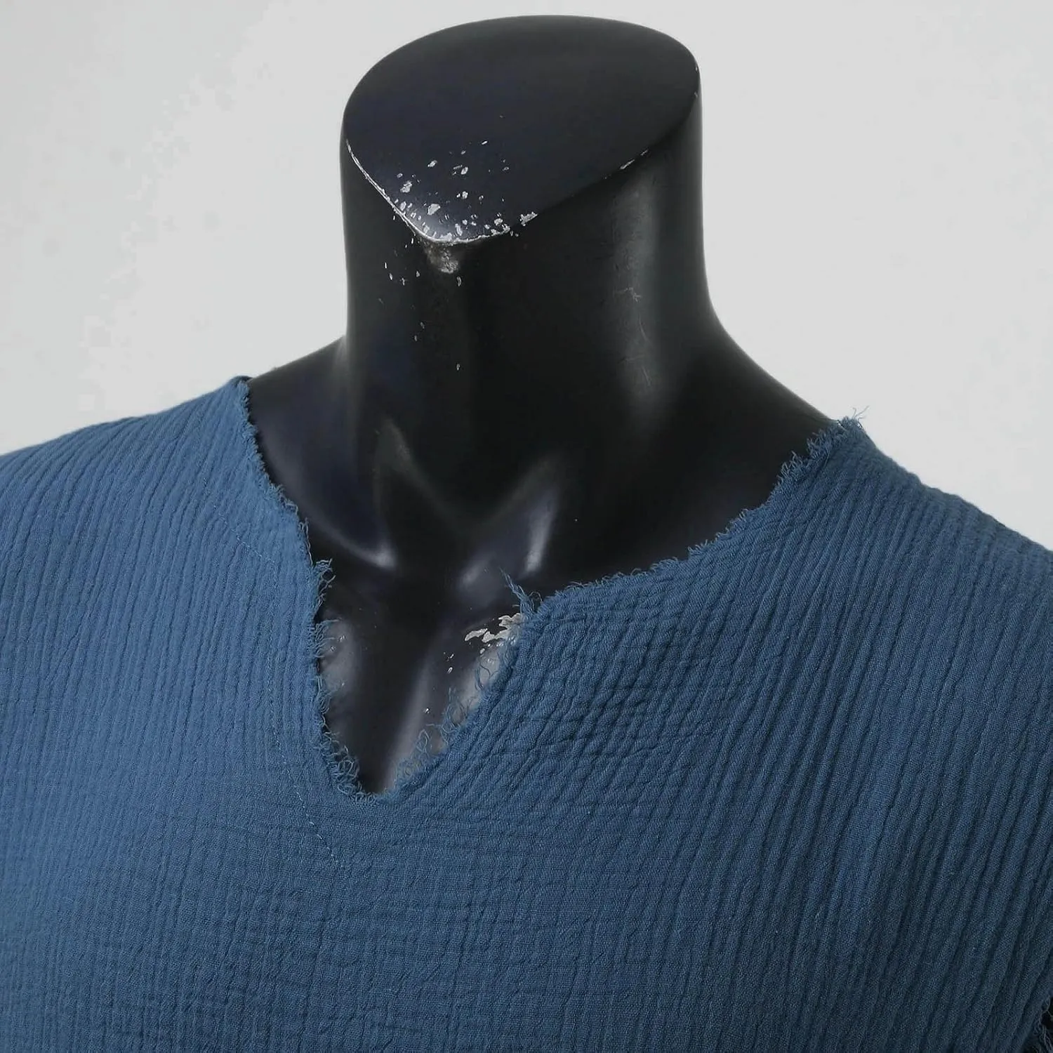 Mens Sleevess Summer Shirts Casual Cotton Linen Cut Off Muscle T-Shirt Vintage Raw Edge V-Neck Baggy Tank Tops Vest