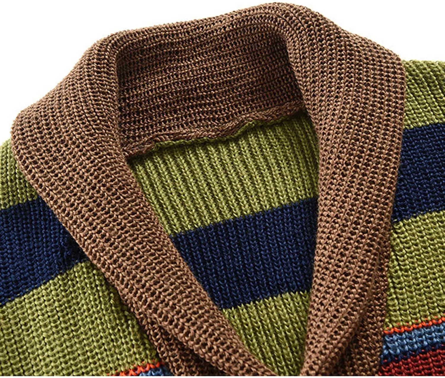 Mens Striped Sweaters Fall Colorful Knit Sweater Long Sleeve Button Down Sweatshirts Casual Cardigan Sweaters