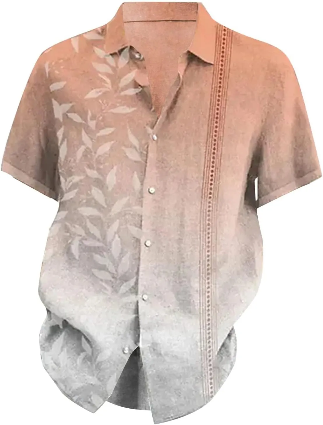 Men's Summer Beach Shirts 2025 Trendy Wedding Party Vacation T-Shirts Button Down Short Sleeve Tops for Outdoor Trip