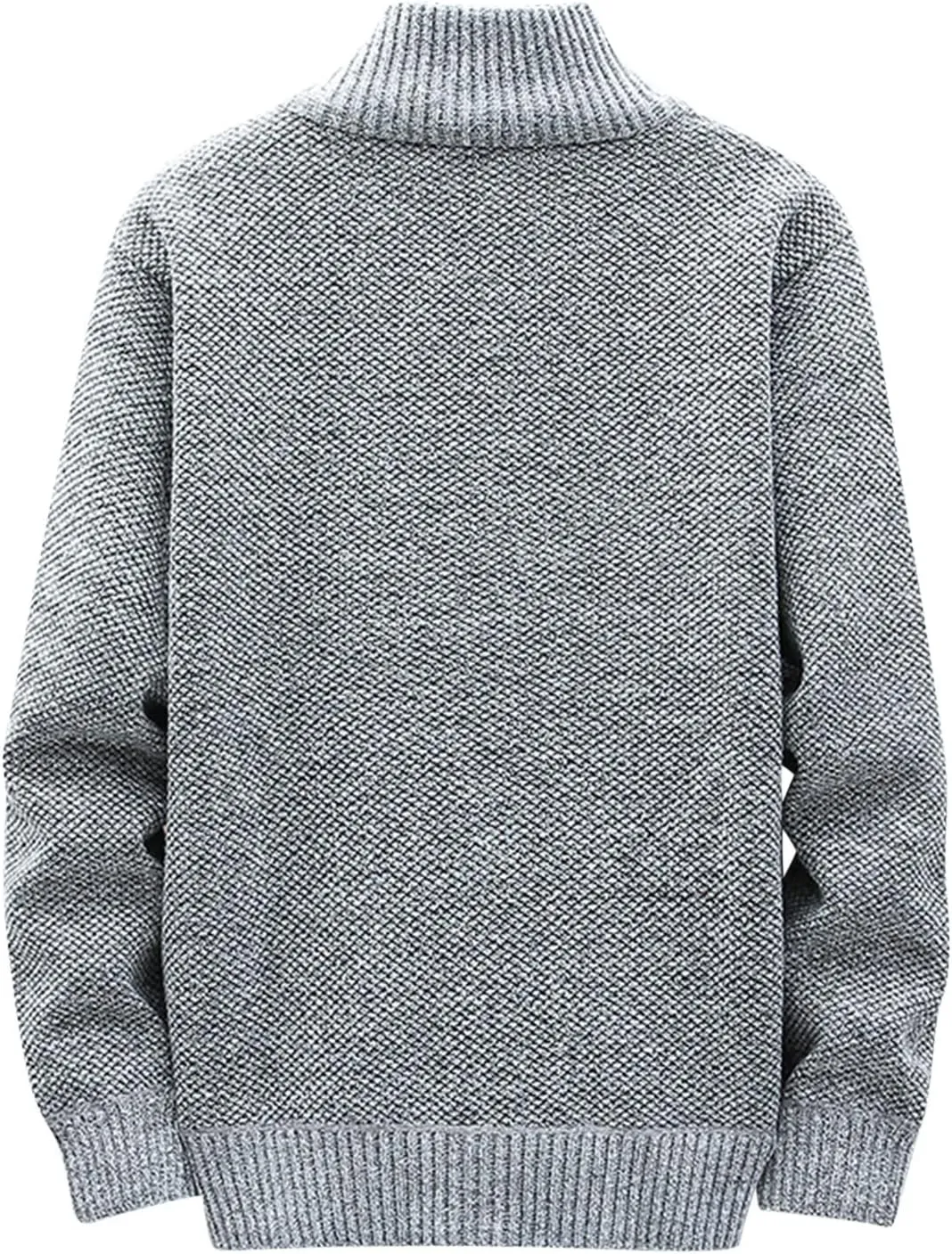 Mens Sweater Jackets Casual Stand Collar Knitted Sweater Cardigan Lightweight Fleece Lined Full Zip Knitwear Coat