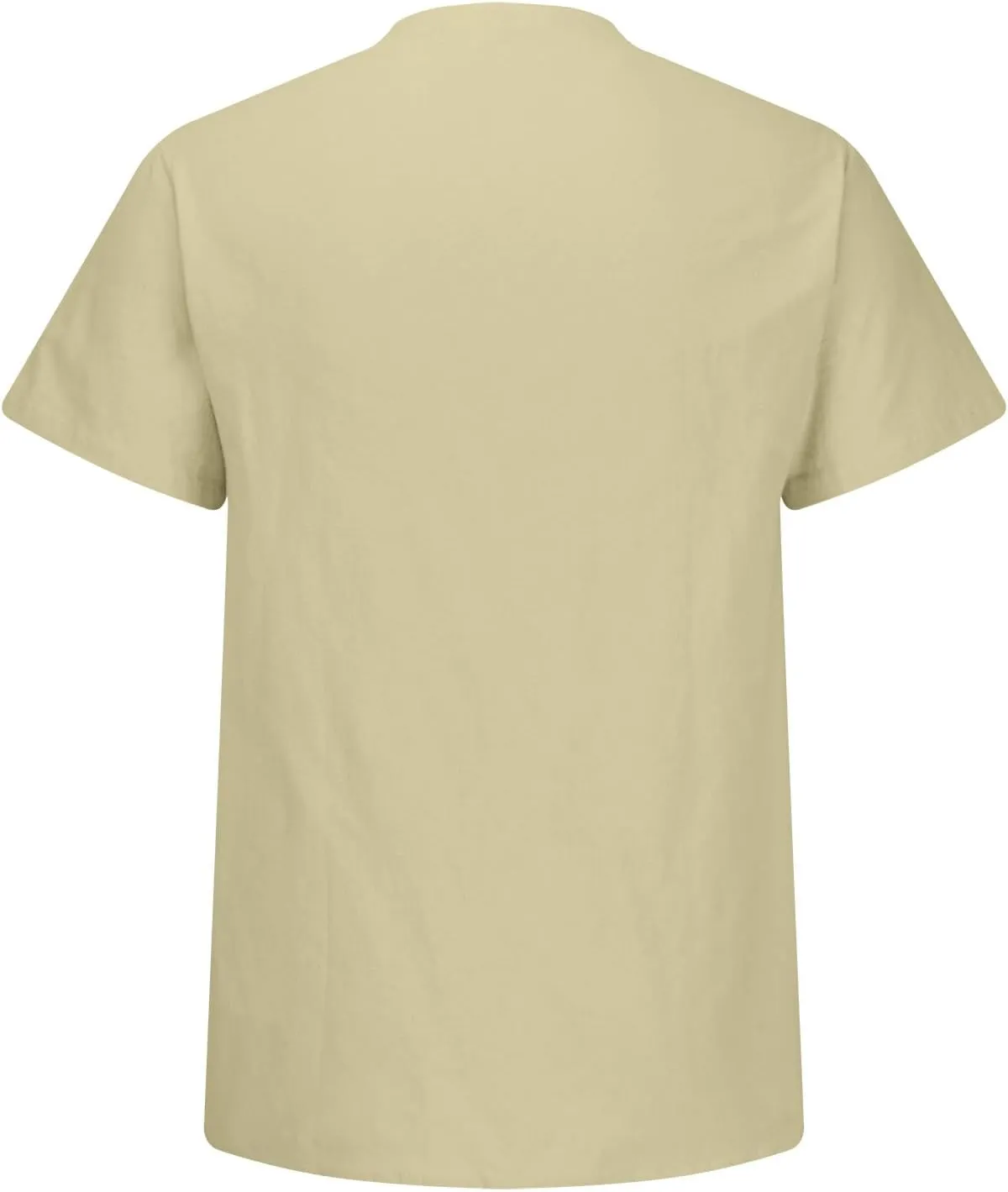 Men's T-Shirts Cotton Linen Short Sleeve Button Down Shirt Summer Loose Fit Solid Business Casual Shirts Beach Shirt