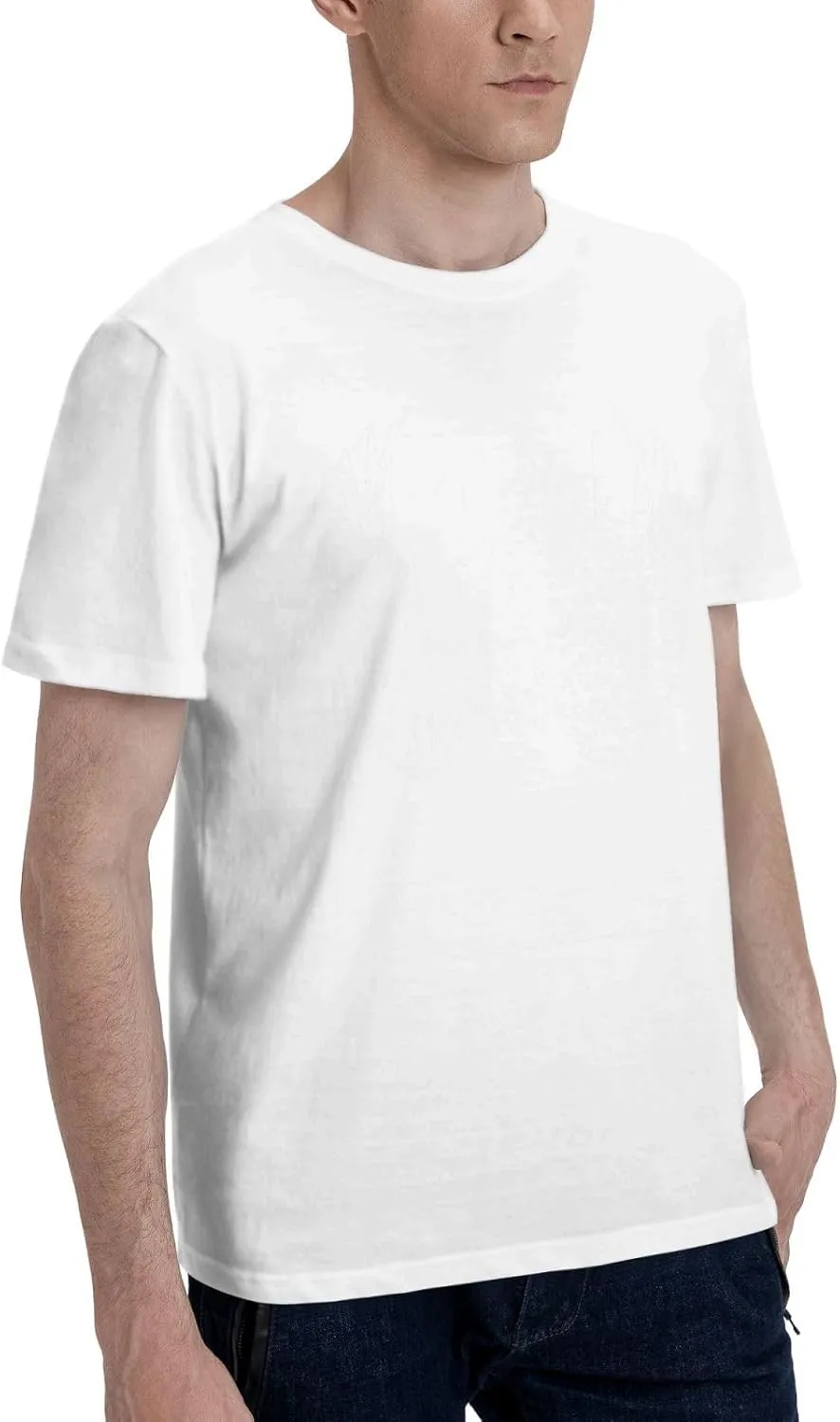 Men's T Shirts Fashion Short Sleeve Sports Gym Workout Crewneck Black T Shirt