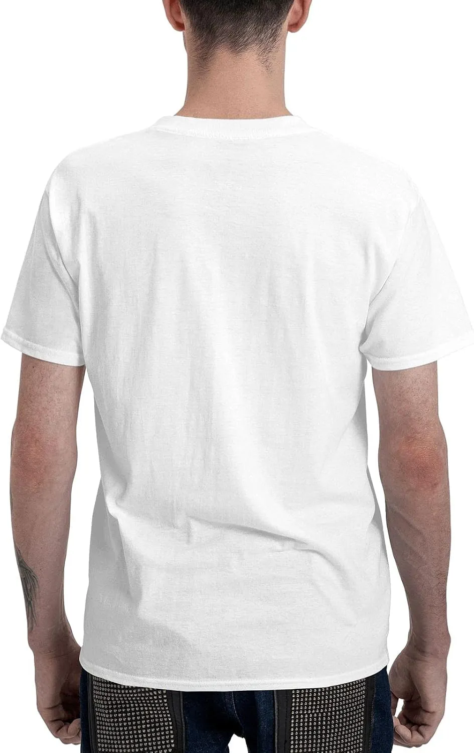 Men's T Shirts Fashion Short Sleeve Sports Gym Workout Crewneck Black T Shirt