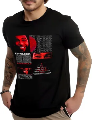 Men's T Shirts Key Rapper Glockes Shirt Vintage Graphic Tshirt Loose Short Sleeve Streetwear Casual Tops Aesthetic