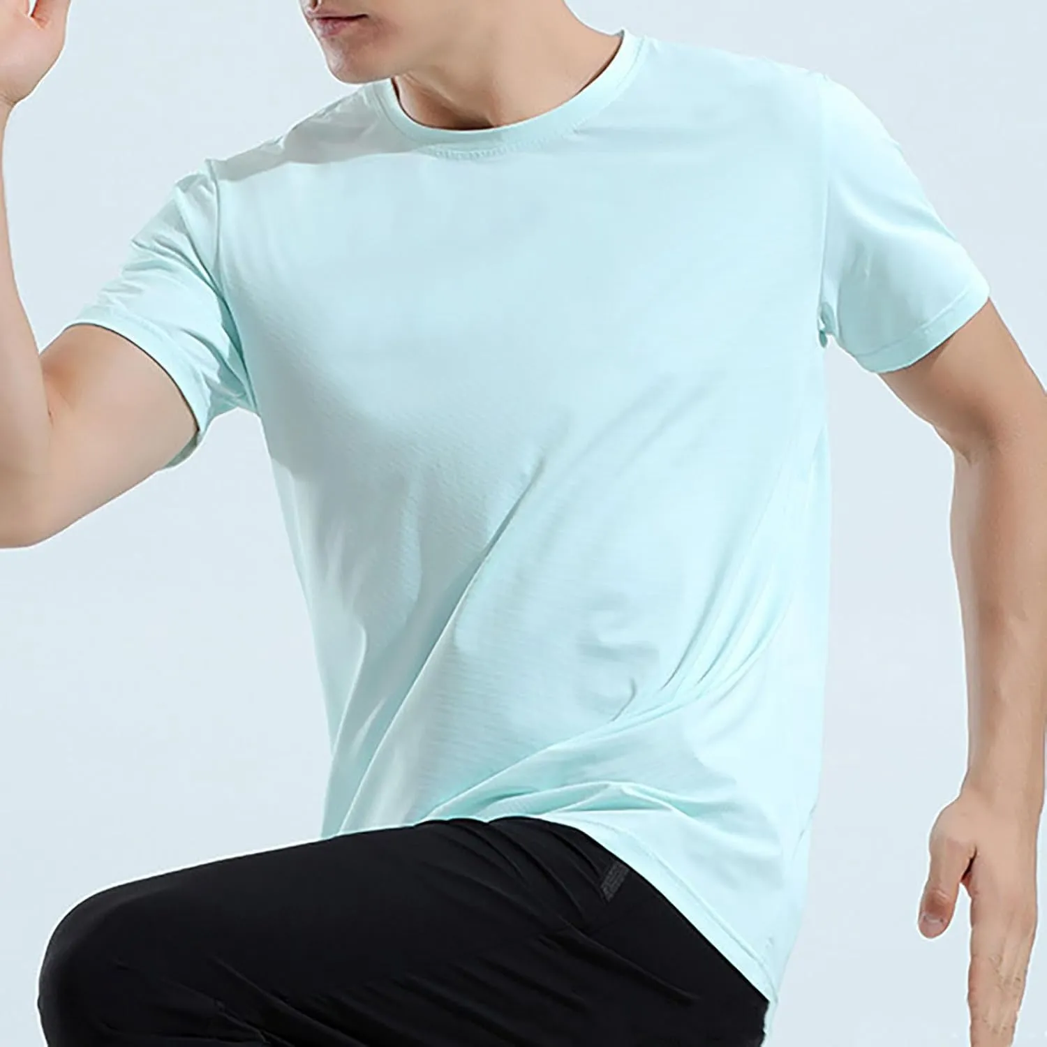 Men's T-Shirts Quick Dry T Shirt Crewneck Short Sleeve 2024 Men Running Workout Tee Tops Moisture Wicking Oversized Outfits