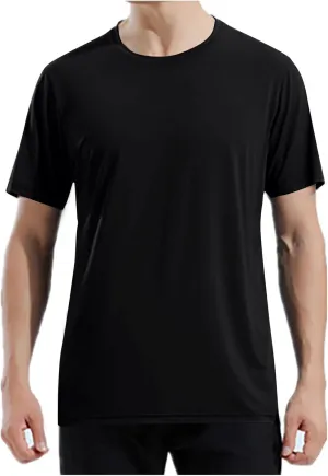Men's T-Shirts Quick Dry T Shirt Crewneck Short Sleeve 2024 Men Running Workout Tee Tops Moisture Wicking Oversized Outfits