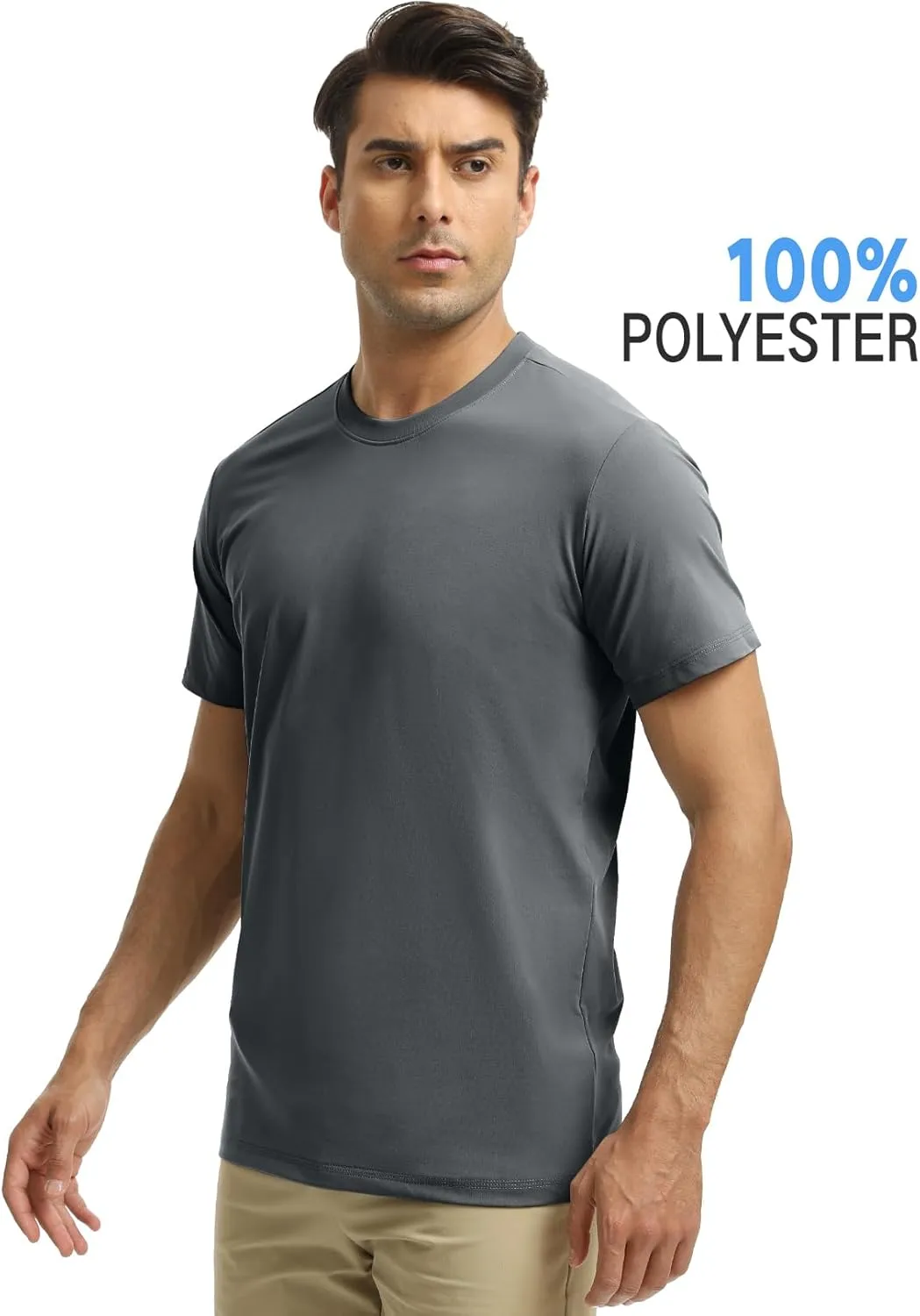 Men's T-Shirts Soft Lightweight Short Sleeve Tee, Crew Neck Moisture Wicking Shirt for Casual Running Workout Swim