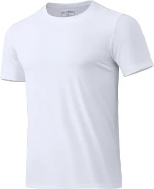 Men's T-Shirts Soft Lightweight Short Sleeve Tee, Crew Neck Moisture Wicking Shirt for Casual Running Workout Swim