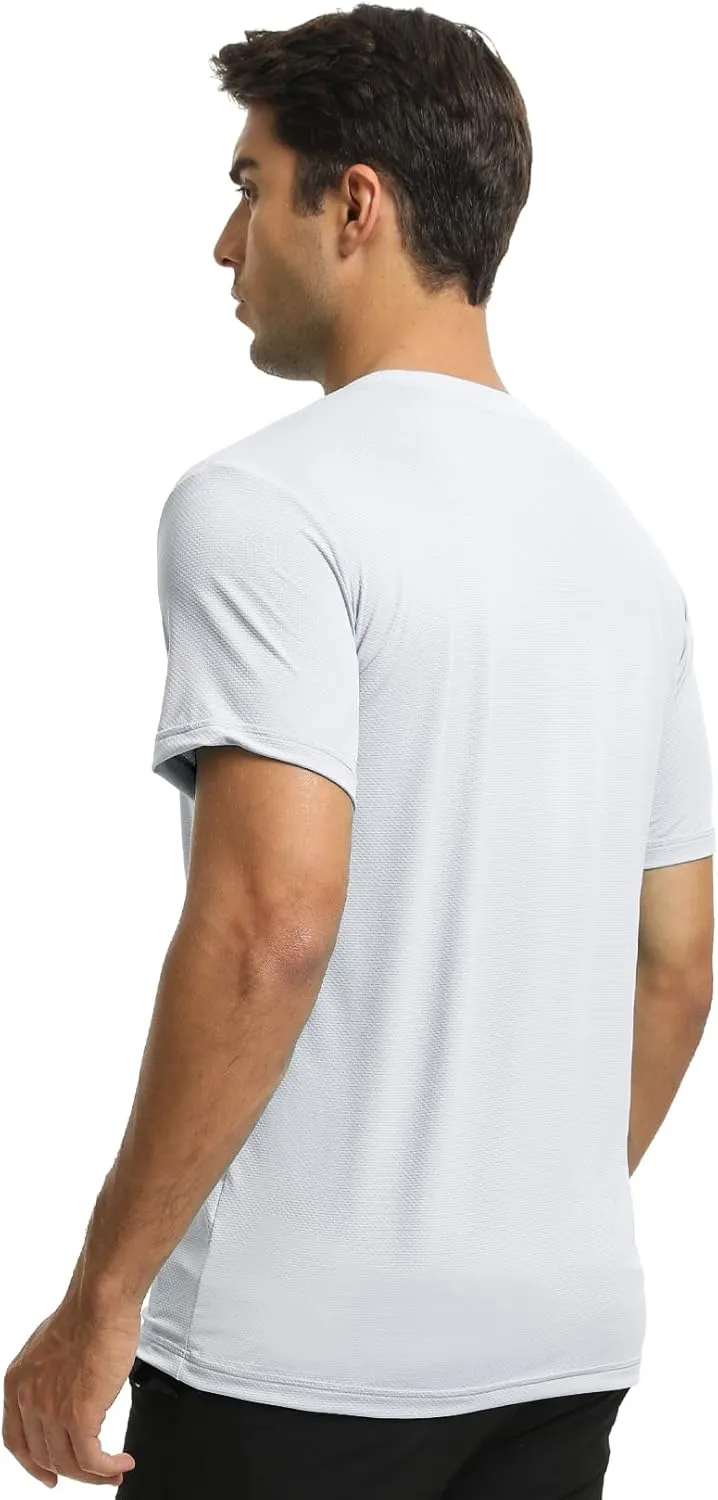 Men's T-Shirts Soft Lightweight Short Sleeve Tee, Crew Neck Moisture Wicking Shirt for Casual Running Workout Swim