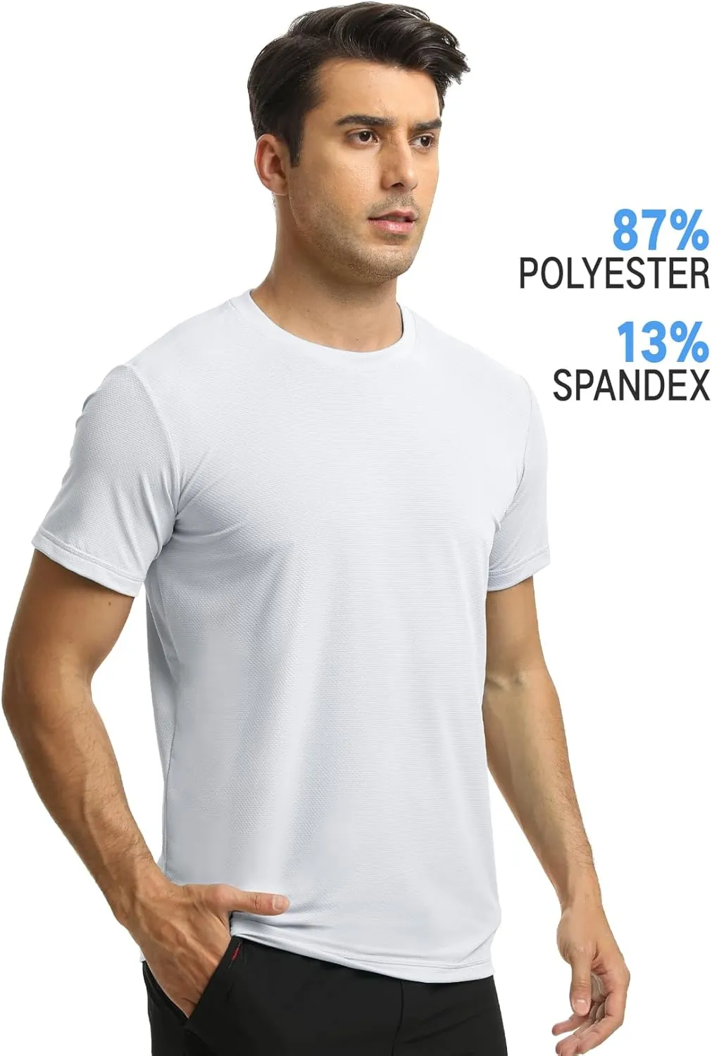 Men's T-Shirts Soft Lightweight Short Sleeve Tee, Crew Neck Moisture Wicking Shirt for Casual Running Workout Swim