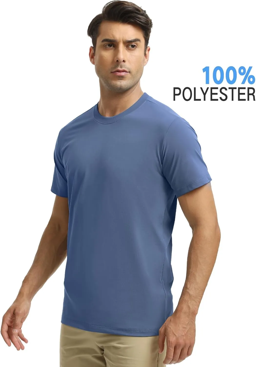 Men's T-Shirts Soft Lightweight Short Sleeve Tee, Crew Neck Moisture Wicking Shirt for Casual Running Workout Swim