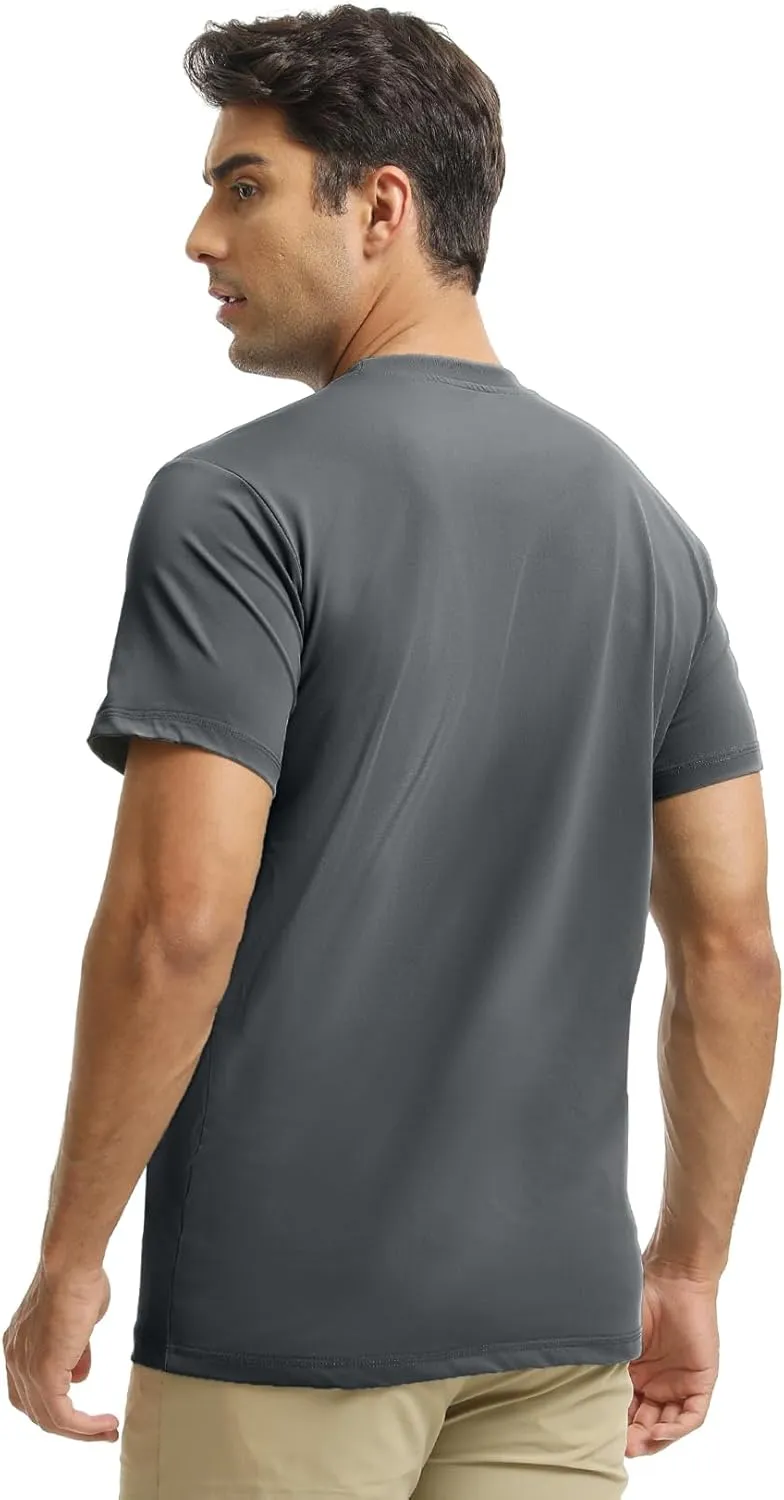Men's T-Shirts Soft Lightweight Short Sleeve Tee, Crew Neck Moisture Wicking Shirt for Casual Running Workout Swim