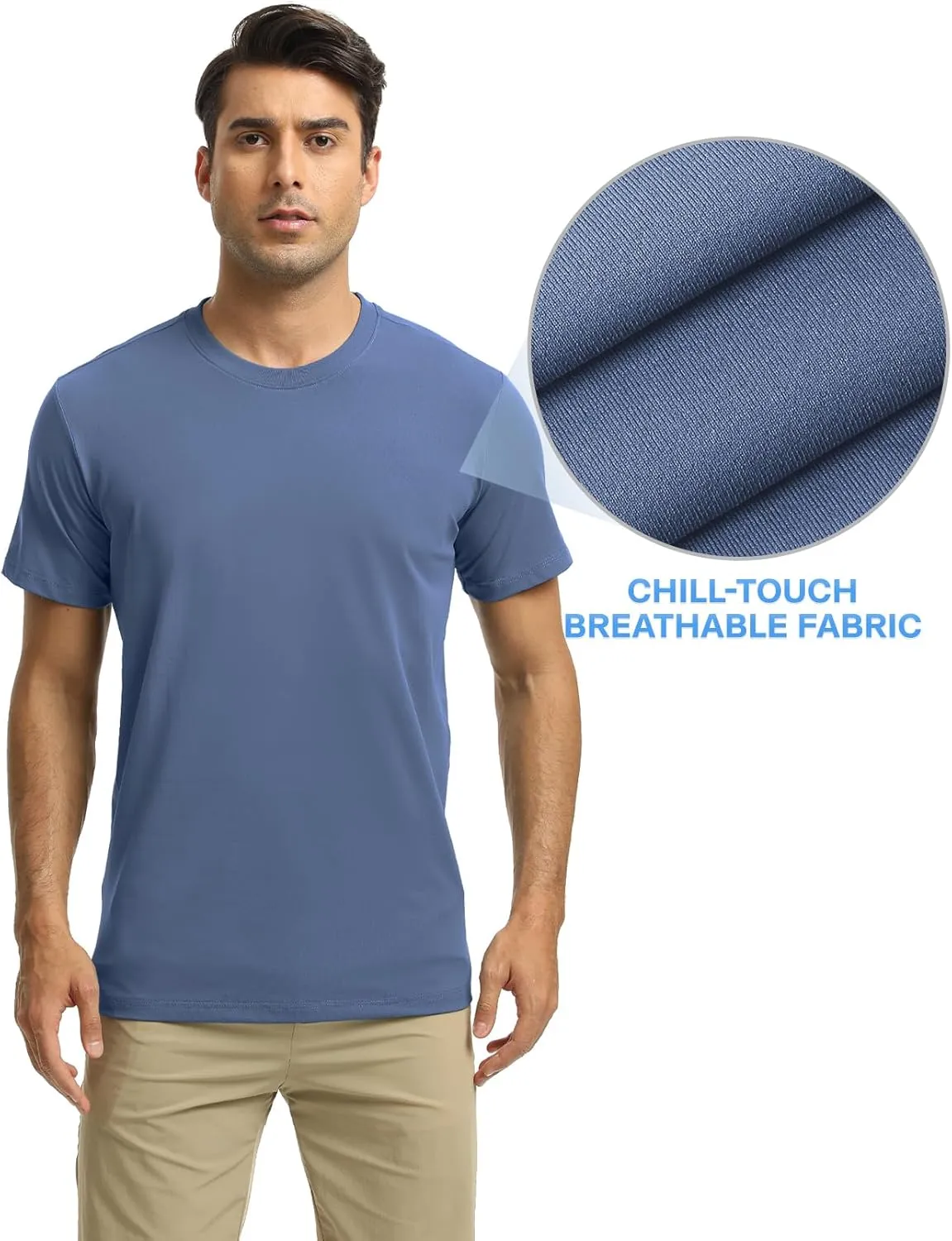 Men's T-Shirts Soft Lightweight Short Sleeve Tee, Crew Neck Moisture Wicking Shirt for Casual Running Workout Swim