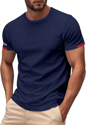 Men's T-Shirts Summer Short Sleeve Slim Fit Crew Neck Fitted Everyday Tshirt Basic Tees Moisture Wicking T Shirt Daily