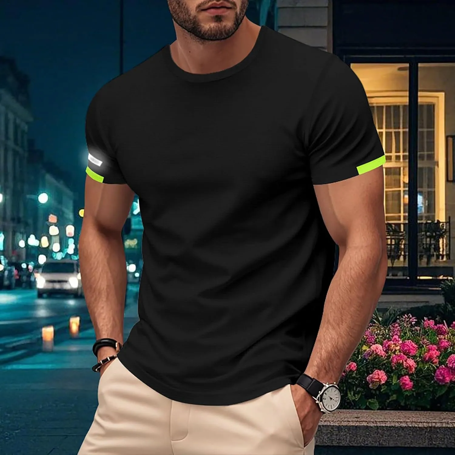 Men's T-Shirts Summer Short Sleeve Slim Fit Crew Neck Fitted Everyday Tshirt Basic Tees Moisture Wicking T Shirt Daily