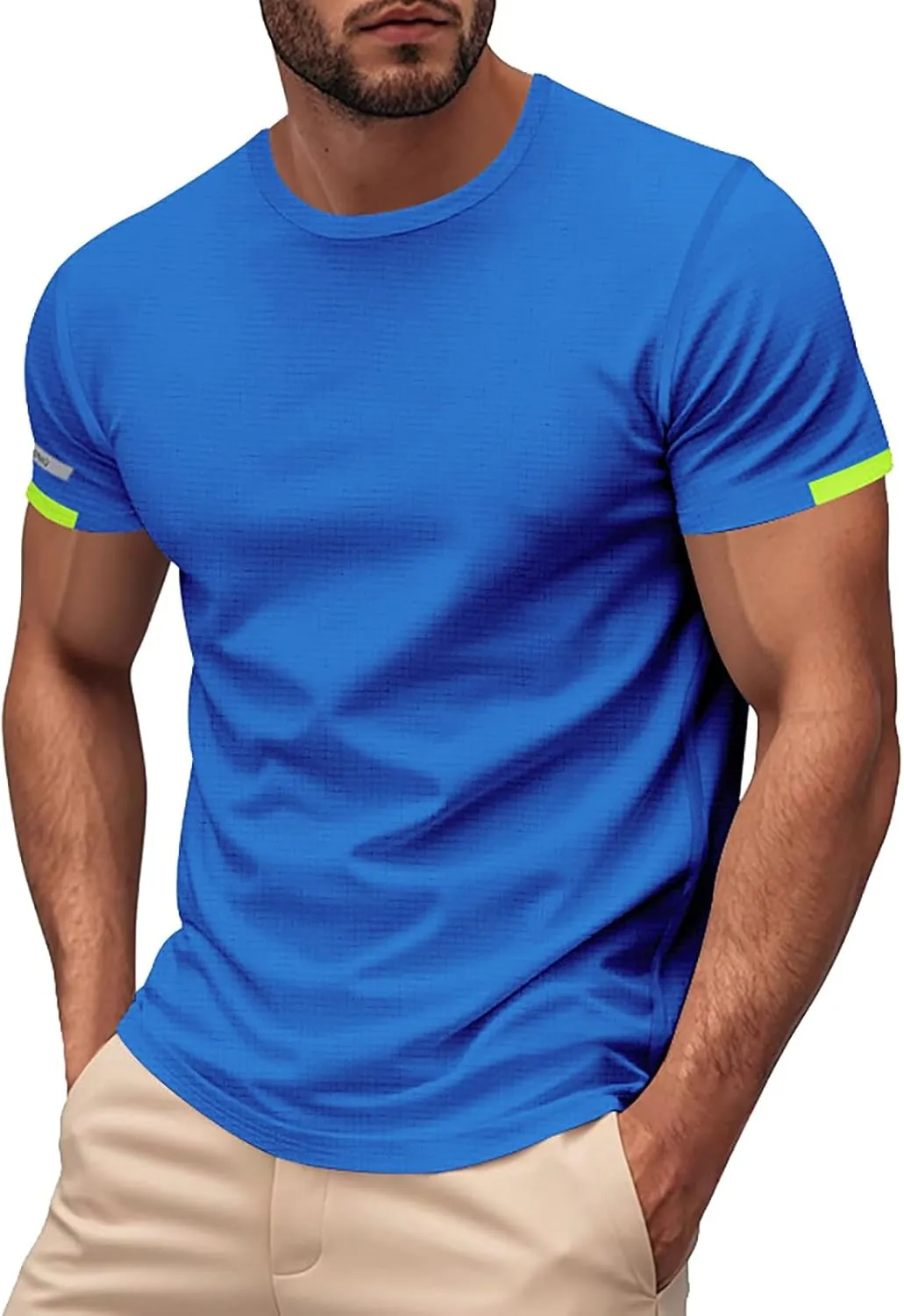 Men's T-Shirts Summer Short Sleeve Slim Fit Crew Neck Fitted Everyday Tshirt Basic Tees Moisture Wicking T Shirt Daily