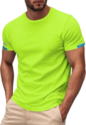 Men's T-Shirts Summer Short Sleeve Slim Fit Crew Neck Fitted Everyday Tshirt Basic Tees Moisture Wicking T Shirt Daily