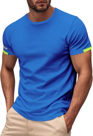 Men's T-Shirts Summer Short Sleeve Slim Fit Crew Neck Fitted Everyday Tshirt Basic Tees Moisture Wicking T Shirt Daily