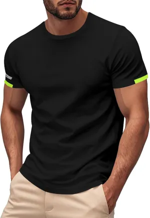Men's T-Shirts Summer Short Sleeve Slim Fit Crew Neck Fitted Everyday Tshirt Basic Tees Moisture Wicking T Shirt Daily