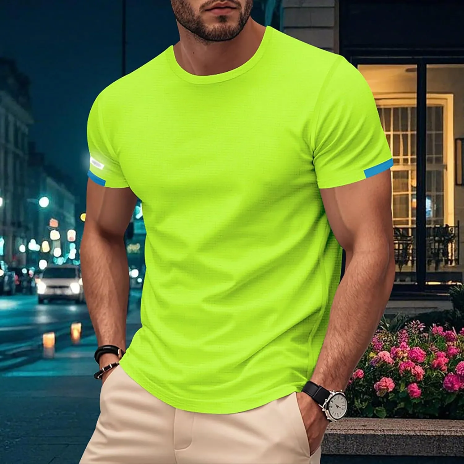Men's T-Shirts Summer Short Sleeve Slim Fit Crew Neck Fitted Everyday Tshirt Basic Tees Moisture Wicking T Shirt Daily