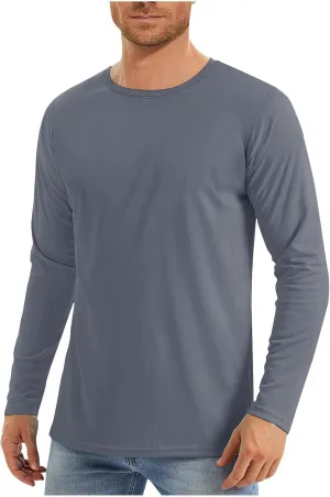 Mens UPF 50  Uv Sun Protection Shirts Long Sleeve Outdoor SPF Rash Guard T-Shirt Cool Quick Dry Athletic Workout Top