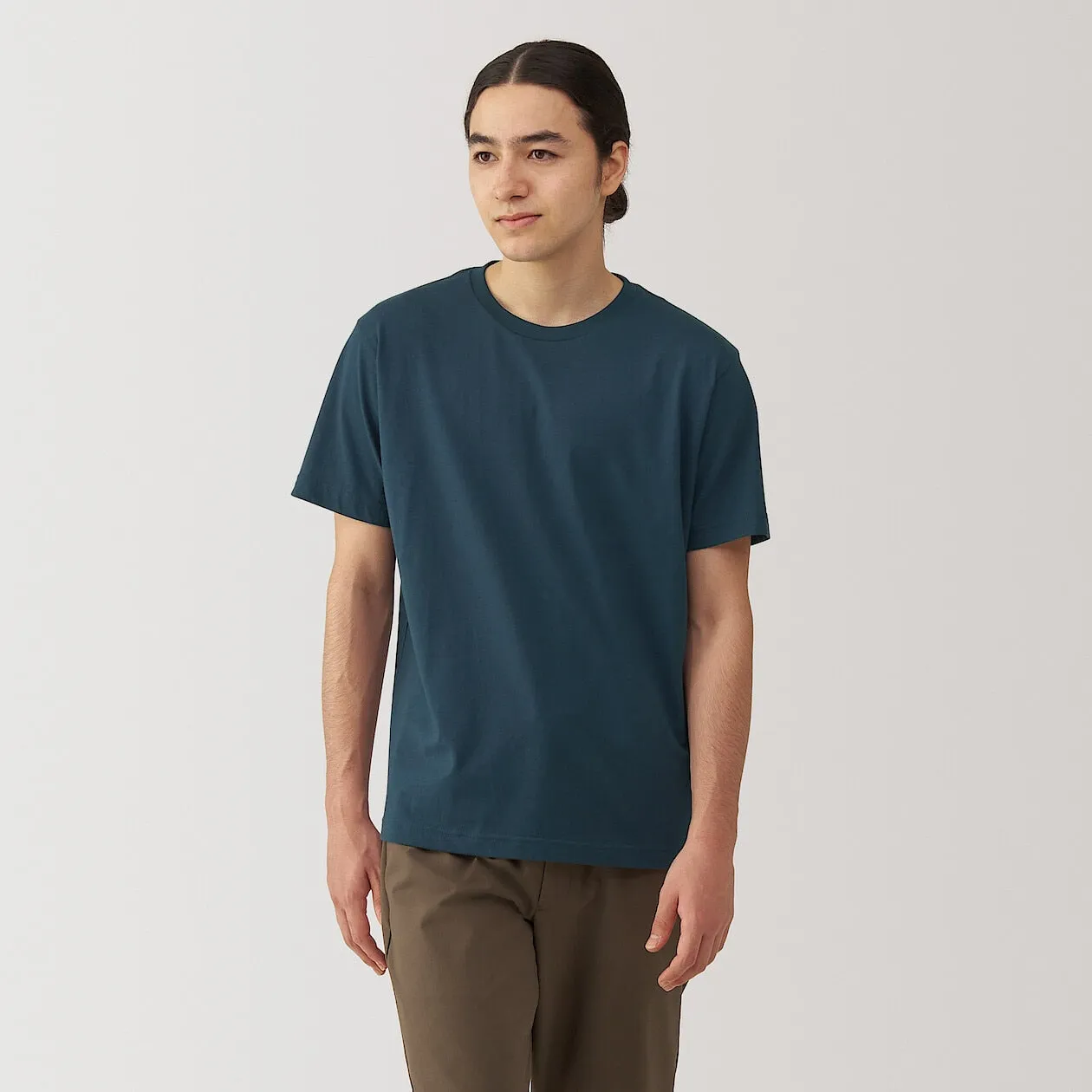 Men's washed jersey knit crew neck short sleeve T-shirt