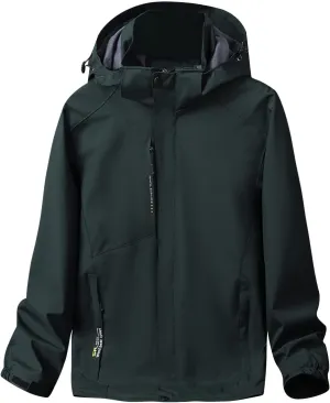 Men's Waterproof Rain Jacket Solid Outdoor Lightweight Rain Shell Coat for Hiking,Golf,Travel