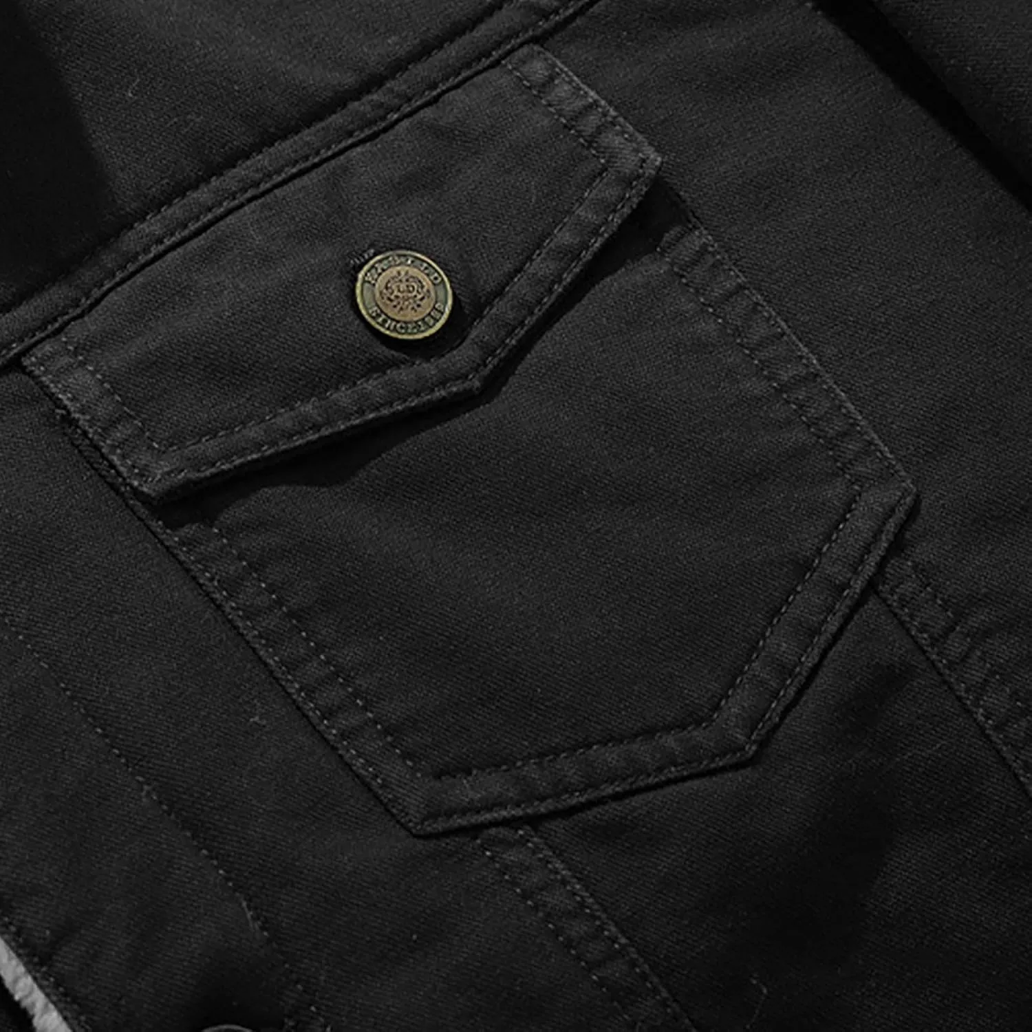 Mens Winter Jackets Sherpa Lined Thick Thermal Fleece Trucker Coat Button Long Sleeve Heavyweight Warm Outwear Pocket